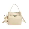 Bolsa de Nicho Estilo Coreano Primavera 2026 Estudante Casual Grande Capacidade Moda Cor Sólida Cesta Saco Balde Bolsa Transversal
