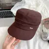 Chapéu de Equitação Plissado em Forma de Coração Estilo Retrô Japonês para Mulheres, Estilo Artístico, Boina para Cabeça Grande, Boné de Baseball com Topo Reto para Afinar o Rosto