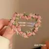 Presilha de Cabelo Flor Orquídea Borboleta Atmosfera Super Feérica para Mulheres, Presilha Lateral Bico de Pato Estilo Floresta, Acessório Estilo Feriado para Penteado no Topo da Cabeça