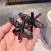 Pasador para Mujer con Moño, Pinza Sencilla con Diamantes y Perlas, Clip Lateral Elegante y Sencillo para Flequillo, Accesorio para el Cabello con Pedrería en Forma de Corazón