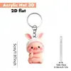 Nuevo colgante de dibujos animados de Nianbei Printing: llavero acrílico de cerdito rosa, lindo llavero 2D transfronterizo