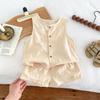 Conjunto Estilo Coreano Ins Roupas para Bebês e Crianças Conjunto Original de Bolinhas Conjunto Casual de Manga Curta Conjunto de Duas Peças de Algodão de Verão para Bebês Macho e Fêmea