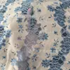 Tecido de renda ondulada patchwork leve de verão, tecido de renda para saia e jaqueta com toque de algodão fabricante