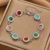 Pulsera y Collar de Color Amor Estilo Ins Europeo y Americano Aleación Personalizada Forma de Corazón Pulsera Dopamina Pulsera de Celebridad de Internet para Mujeres