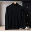 Nuevo suéter 100% cachemira pura para hombre, cuello alto, color liso, tejido de cachemira versátil, adecuado para hombres jóvenes y de mediana edad