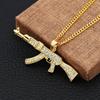 Suministro de comercio exterior europeo y americano, colgante de metralleta con diamantes incrustados, collar de hip hop a juego, joyería personalizada para hombres y mujeres STN932