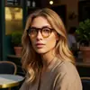 Gafas Redondas de Estilo Coreano, Marco Degradado de Moda, Sin Graduación para Estudiantes Mujeres, Retro Artístico, Antiluz Azul, Sencillas, Lisas, Versátiles, de Moda