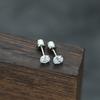 Moda japonesa y coreana doble cabeza de pedrería cilíndrica de acero de titanio para hombres y mujeres aretes de botón para el lóbulo de la oreja y piercing de hueso de la oreja joyería