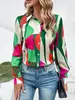 Camisas Amazon Fashion 2025 Europeas y Americanas Primavera y Otoño Transfronterizas Sueltas Estampadas Digitalmente a Cuadros Cárdigan Camisas de Mujer