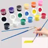 Tiras de Pintura Acrílica Impermeables al por Mayor Set de 12 Colores Pintura Artística para Estudiantes Colorear Muñeco de Yeso Producción de Tiras de Pintura