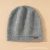 Venta al por mayor transfronteriza 100% Cachemira Pura Lujo para Mujer Color Sólido Estilo Minimalista Gorro de Punto Gorro de Cachemira