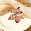 Broche de Flor de Lirio Estilo Francés para Mujer, Exquisito Broche de Cristal, Pin de Diseño de Nicho, Broche Decorativo para Traje y Abrigo