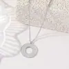 Collar Colgante Anillo con Patrón Grabado Mismo Estilo de Amazon para Hombres Accesorios de Collar Acero de Titanio de Alta Gama Al Por Mayor En Stock