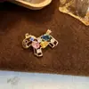 Broche de Pônei com Diamantes Coloridos Vintage para o Ano do Cavalo, Adequado para Casacos e Ternos, Broche de Alfinete Fofo e Requintado, Broche de Decoração para Roupas