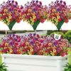 Flor Exterior Artificial Plástico Enverdecimiento Arbusto Primavera Pasto Flor Artificial Enverdecimiento Decoración de Jardín Flor Falsa