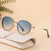 Nuevas Gafas de Sol Redondas de Moda Europeas y Americanas para Mujer, Gafas de Sol de Estilo Punk para Exteriores de Alta Gama con Protección Solar para Mujer, Venta al por Mayor Transfronteriza