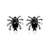 Brincos góticos de aranha escura para mulheres, estilo europeu e americano, brincos de aranha tridimensionais cravejados de diamantes, brincos de Halloween