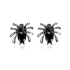 Brincos Aranha Dark Gótico Feminino Estilo Ins Europeu e Americano Brincos Aranha Tridimensionais com Pedras Preciosas Distintivos Brincos de Halloween