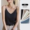 Camisola Traje Interior de Mujer 2024 Nuevo Suelto Blanco Base Satén Imitación Seda Top para Verano