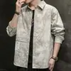 Camisa de manga larga para hombre, primavera y otoño, nueva moda, marca de moda, casual, moda, moderna, delgada, camisa para hombre, chaqueta para jóvenes y mediana edad