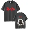Camiseta Dorohedoro Padrão Rosto Kaiman Unissex Gótica de Terror Masculina Cartoon Oversized Macia