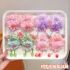Diadema de tela para el pelo de fresa color macarrón para niñas, accesorio diario para el peinado con borlas y cuentas de colores, diadema suave y linda para niñas