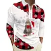 Site independente transfronteiriço, nova camisa polo masculina com zíper e mangas compridas, polo casual de Natal moderno e estiloso