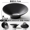 Xiangyuanmei vajilla de melamina tazón grande patrón de remolino negro tazón para fideos tazón para hot pot picante tazón para fideos de arroz tazón para sopa ramen tazón grande para sopa