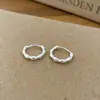 Pendientes de Encaje Redondos de Circonita Estilo Coreano Estilo Ins, Accesorios para Orejas de Diseño de Nicho de Moda, Plata Lisa, Lujo Ligero, Pinzas para Orejas de Tacto de Alta Gama