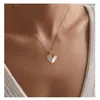 Amazon Transfronterizo Nuevo Collar Dorado Redondo de Rosa Moda para Niñas Elegante Temperamento Estilo Mid-Century Cadena para la Clavícula