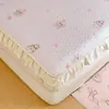 2026 Primavera y Verano Nuevo Estilo Algodón Estampado Acolchado Sábana Bajera Individual Protector de Colchón Funda Sábana Bajera Individual de una Pieza