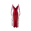 2026 Vestido de Verano Sexy Transfronterizo Europeo y Americano para Mujer Cuello en V Espalda Descubierta Ajustado con Tirantes Estilo Sirena Vestido de Noche Estilo Chica Caliente
