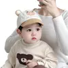 Chapéu de Bebê Primavera e Outono Desenho Animado Fofo Chapéu de Aba Outono e Inverno Meninos Estilo Coreano Chapéu de Sol Chapéu de Beisebol Infantil Feminino