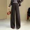 Pantalones anchos simples, elegantes y casuales para mujer, nueva colección otoño/invierno 2026, con cintura de cordón, pantalones largos elegantes y versátiles, de moda