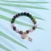 Pulsera de turmalina de colores ojo de gato pulsera del gato de la suerte para mujeres joyería de la suerte de lujo ligero regalo para amigo