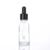 Botella de vidrio de 30 ml para aceites esenciales, botella gotero de 50 ml con punta de goma, botella de muestra transparente, botella dispensadora de esencia cosmética, botella vacía