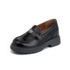Zapatos de Cuero Nuevos de Primavera Estilo Celebridad de Internet para Mujer, Zapatos de Cuero Estilo Coreano Retro Camelia para Mujer, Zapatos de Cuero Suave Cómodos de Suela Gruesa para Mujer