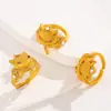 Anillo Abierto Ajustable de Aleación con Goteo de Aceite Estilo Chino, Anillo de Mariposa y Flor de Lujo Ligero de Gama Alta Estilo Ins