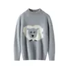 Suéter de Lana de Dibujos Animados de Cordero con Cuello Semi-Alto para Otoño e Invierno, Suéter Pulóver para Niños y Niñas, Camiseta Base de Punto Grueso para Bebés