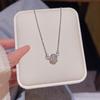 Accesorios de collar de acero de titanio de alta gama para mujer, colgante simple y moderno, diseño de nicho de lujo ligero, gargantilla, temperamento, versátil, cadena para clavícula