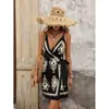 Tiro Real de Comercio Exterior Transfronterizo 1688 Vestido de Verano con Estampado Tropical sin Mangas de Tirantes Finos con Lazos Estilo Europeo y Americano
