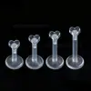 Nuevos Pendientes de Uña para Labios de Acrílico UV Invisible Color Carne, Clavos para Lengua de Silicona Transparente, Joyería para Perforación de Oreja Anti-Bloqueo