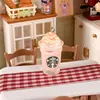 Miniatura de Frappuccino de Matcha Artificial Botella Pequeña Transparente Resina Paisaje Artificial en Miniatura Accesorios para Joyería DIY Adornos
