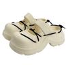 Estilo de Rua Sola Grossa Aumentando a Altura Cadarço Moda Feminina Baotou Meio Chinelo Confortável Verão Distintivo Novo Criativo Sapatos com Furos