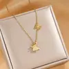 [Acero de Titanio Completo] Galvanoplastia al Vacío Sin Decoloración Collar Simple de Acero de Titanio para Mujer con Diseño de Nicho y Cadena Versátil para la Clavícula