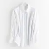 Loja Principal Shanghai Dan Nong/Camisa Branca Feminina de Manga Longa Versátil Solta Roupa Profissional Fresca e Sem Amassados