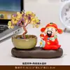 Fuxi Cinco Bênçãos Deus da Riqueza Ametista Árvore da Fortuna Ornamento Árvore da Riqueza Casa Armário de Vinho Gabinete de TV Estação de Trabalho Ornamento