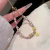 Pulseira Popular de Pérolas com Bênção de Flores, Pulseira de Ametista Levemente Luxuosa e de Alta Qualidade, Pulseira de Zircônia com Contas de Nicho para Meninas