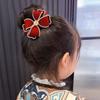 Anillo para el pelo de terciopelo rojo para niños, lazo para la cabeza, anillo para el pelo con pedrería, cuerda para el pelo de Año Nuevo para niña, accesorios para el pelo, tocado para niña, femenino