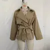 Ropa de Moda Europea y Americana Transfronteriza, Abrigo Impermeable de Encaje con Cordones para Ceñir la Cintura, Popular en Aliexpress